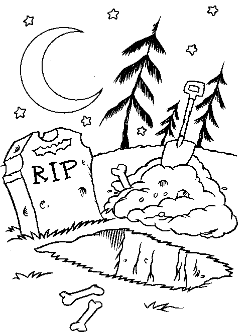 coloriage tombe au claire de lune